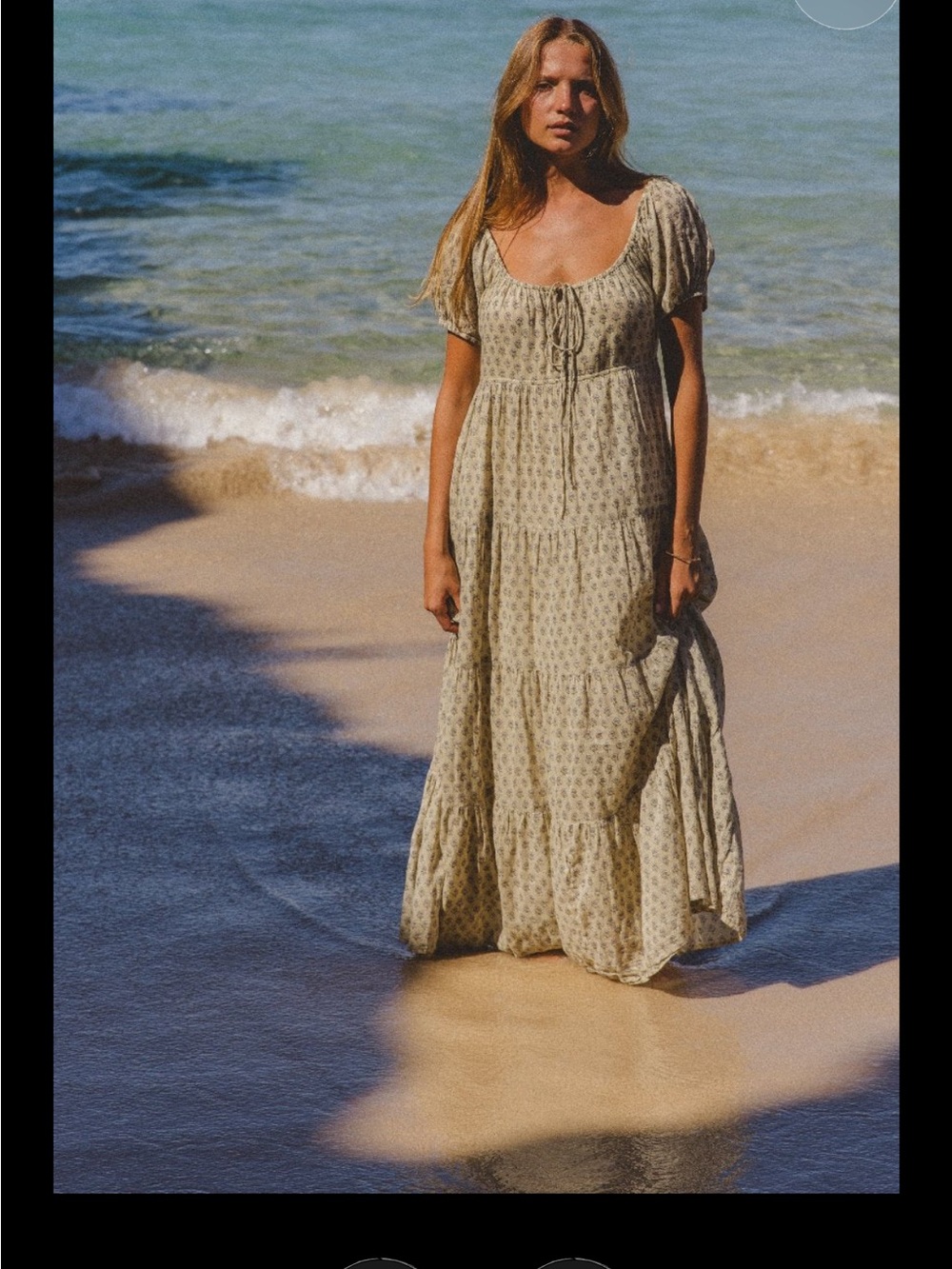 Daughters of India Sage Floral Tiered Maxi Dress